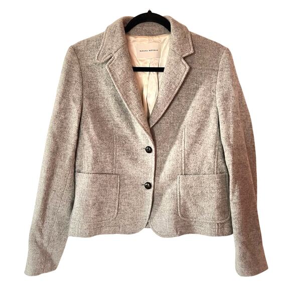 Banana Republic Wool Light Grey Blazer SZ 8 - Picture 1 of 8